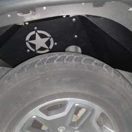🚙 al4x4 front & rear inner fender liners: 2007-2017 jeep wrangler jk/jku with five star logo - lightweight aluminum design (black) logo