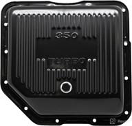 🔧 th-350 steel transmission pan (deep sump) - black | compatible/replacement for chevy/gm turbo logo