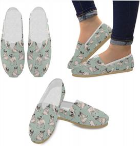 img 3 attached to Cute And Comfortable Women'S Loafers: Slip-On Canvas Sneakers With Pug Dog Design By INTERESTPRINT