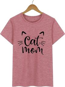 img 1 attached to Stylish Cat Mom Shirts: Perfect Pet Lover Gifts with Funny Cat Graphic Tees for Women