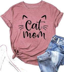 img 4 attached to Stylish Cat Mom Shirts: Perfect Pet Lover Gifts with Funny Cat Graphic Tees for Women