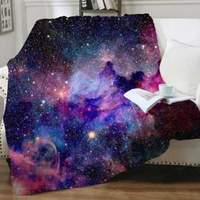 img 1 attached to KYKU Soft Galaxy Blanket Full Size Fleece Purple Nebula Throw Blanket Universe Small Outer Space Adult And Child Comfy Home For Living Room Sofa Nap Cozy Pretty Abstract Art Printed Design Gifts