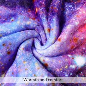 img 2 attached to KYKU Soft Galaxy Blanket Full Size Fleece Purple Nebula Throw Blanket Universe Small Outer Space Adult And Child Comfy Home For Living Room Sofa Nap Cozy Pretty Abstract Art Printed Design Gifts