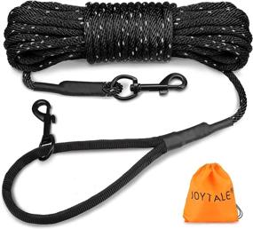 img 4 attached to 🐾 Joytale Long Dog Training Leash, 33 FT Tie Out Rope Check Cord Leash with Padded Handle, Reflective Recall Lead for Puppy and Small Dogs, Black