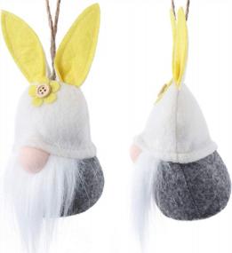 img 1 attached to Easter Hanging Bunny Ornaments Set Of 10, Colorful Plush Bunny Gnomes Easter Gnomes Tree Ornament Decorations