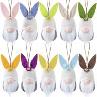 пасхальные подвесные кролики, набор из 10 красочных плюшевых кроликов-гномов, пасхальные гномы, украшения из дерева логотип