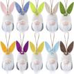 easter hanging bunny ornaments set of 10, colorful plush bunny gnomes easter gnomes tree ornament decorations logo