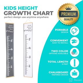 img 4 attached to 🌻 Love Grows Here Kids Height Growth Chart - Farmhouse Decor Wall Hanging Tape Measure Roll Up Growth Chart for Wall Decor - Black