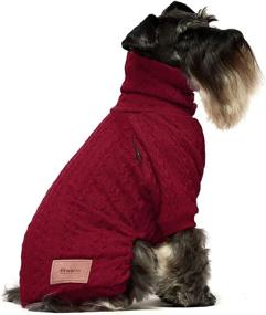 img 3 attached to Fitwarm Turtleneck Knitted Sweaters Knitwear Dogs