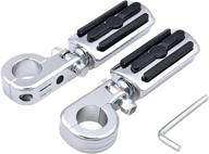 highway foot peg set + mounting kit for harley 1 1/4&#34; 32mm engine guard (chrome p-clamps, 3-slot rubber pads) логотип