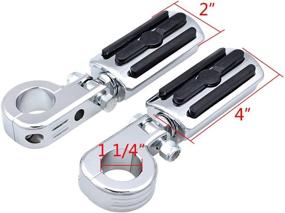 img 2 attached to Highway Foot Peg Set + Mounting Kit for Harley 1 1/4&#34; 32mm Engine Guard (Chrome P-Clamps, 3-slot Rubber Pads)