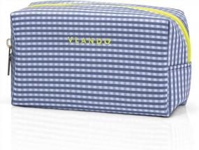 img 4 attached to Vlando Small Travel Makeup Bag,Checkered Toiletry Bag,Litter Toiletry Bag Portable Cosmetics Bag, Lipstick Nail Polish Storage Bag Case For Girls Women Christmas New Year Thanksgiving Gift