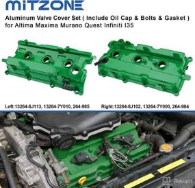 img 3 attached to 🔧 Enhanced Aluminum Valve Covers, Green - Compatible with Nissan Altima Maxima Murano Quest Infiniti i35 VQ35DE 3.5L (2002-2009)