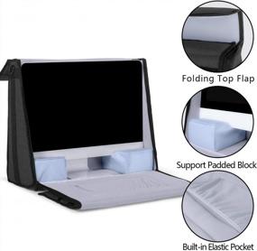 img 2 attached to Damero 21.5" IMac Desktop Computer Carrying Tote Bag With Travel Storage For Accessories, Black