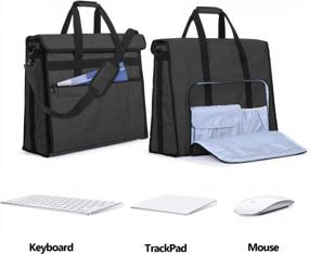img 3 attached to Damero 21.5" IMac Desktop Computer Carrying Tote Bag With Travel Storage For Accessories, Black