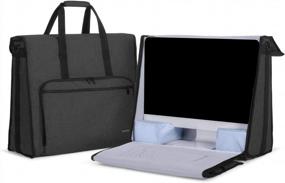 img 4 attached to Damero 21.5" IMac Desktop Computer Carrying Tote Bag With Travel Storage For Accessories, Black