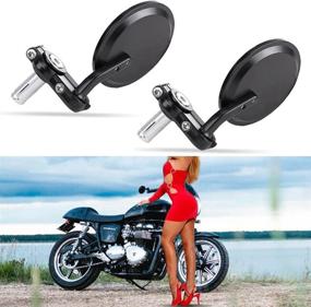 img 3 attached to 🔍 High-Quality 22mm Motorcycle Rearview Mirrors for 250, 390, 690 - Sleek Black Design