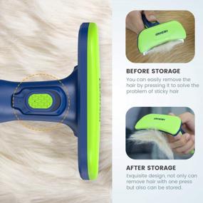 img 1 attached to Self-Cleaning Dog Grooming Kit With Stainless Steel Deshedding Brush - IOKHEIRA Dog Brush For Shedding Large Dogs, Cats - Pet Grooming Brush For Better Coat Health