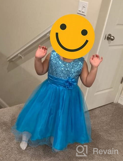 img 1 attached to 👗 Glittering Fairy Flower Girl Sequin Mesh Tulle Party Dress with Lace - Perfect for Pageants, Balls, and Proms review by Jason Lee