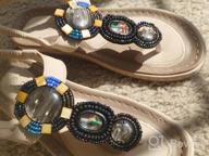 img 1 attached to Bohemian Rhinestone Summer Sandals For Women: Comfortable Beach Sandals By Katliu review by Wendy Jackson