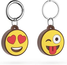 img 4 attached to MojiTag Waterproof AirTag Keychain: Stylish Holder for Keys and Pet Trackers, Multiple Colors with Heart & Wink Design