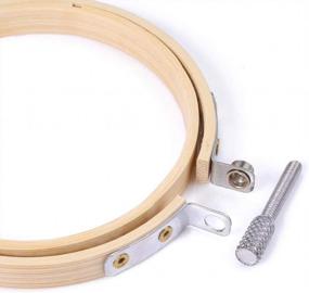 img 3 attached to Pllieay 10 шт. 4-дюймовые круглые обручи для вышивки бамбуковые круговые кольца для вышивки крестом кольца для художественного шитья