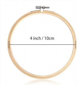img 2 attached to Pllieay 10 шт. 4-дюймовые круглые обручи для вышивки бамбуковые круговые кольца для вышивки крестом кольца для художественного шитья