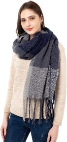 img 1 attached to Womens Cashmere Pashmina Winter Solid Brown Women's Accessories via Scarves & Wraps