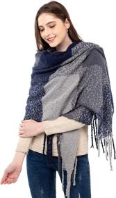 img 3 attached to Womens Cashmere Pashmina Winter Solid Brown Women's Accessories via Scarves & Wraps