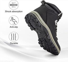 img 1 attached to Waterproof Non-Slip Hiking Boots For Men - Lightweight Mid-Top Ankle Boot Ideal For Outdoor Activities, Work And All Weather Comfort By ZASEPY