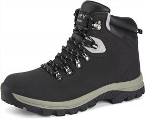 img 4 attached to Waterproof Non-Slip Hiking Boots For Men - Lightweight Mid-Top Ankle Boot Ideal For Outdoor Activities, Work And All Weather Comfort By ZASEPY