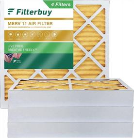 img 4 attached to Повысьте качество воздуха в помещении с помощью воздушного фильтра Filterbuy 10X10X4 - MERV 11 Allergen Defense (4-Pack)