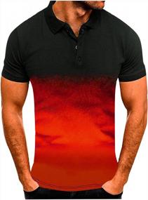 img 4 attached to Hosamtel T Shirts For Men,Men'S T-Shirts Men'S Henley Shirt Gradient T-Shirt Men Button Zip Lapel Shirt Workout Athletic Shirts Top