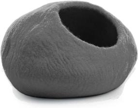 img 2 attached to 🐱 Woolygon 100% Merino Wool Handcrafted Cat Cave Bed - Eco-Friendly Felt Cave for Indoor Cats and Kittens