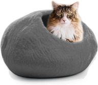 🐱 woolygon 100% merino wool handcrafted cat cave bed - eco-friendly felt cave for indoor cats and kittens logo