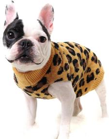 img 1 attached to 🐆 Stylish Leopard Pattern Pet Knitted Sweater - Warm Winter Pullover Clothes for Small to Medium Dogs - Camidy Pet Fashion