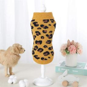 img 2 attached to 🐆 Stylish Leopard Pattern Pet Knitted Sweater - Warm Winter Pullover Clothes for Small to Medium Dogs - Camidy Pet Fashion