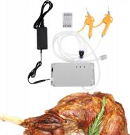 effortlessly inject flavors into meat with 70w electric meat injector gun pump and 10 stainless steel needles - perfect for roast turkey, pork, and beef! logo