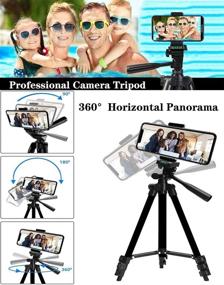 img 3 attached to 📷 Aluminum Travel Tripod with Phone Holder & Bluetooth Remote for iPhone/Android - Versatile Lightweight Tripod for YouTube Videos, Photography, Vlogging & Travel - Includes Carry Bag