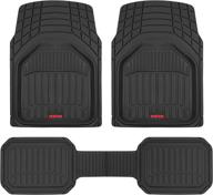 🌧️ motor trend 943-bk flextough defender car floor mats: ultimate all-weather protection and heavy-duty contour liners for car suv truck & van logo