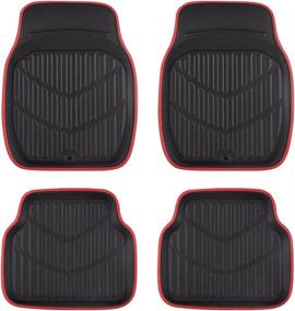 img 4 attached to CAR PASS Luxury Faux Leather Waterproof 3D Car Floor Mats