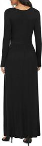 img 1 attached to LILBETTER Women Long Sleeve Deep V Neck Loose Plain Long Maxi Casual Dress