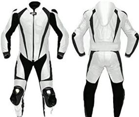 img 4 attached to Motorcycle White And Black One Piece Leather Racing Suit CE Approved Protection (Large)