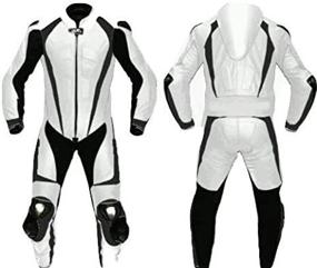 img 2 attached to Motorcycle White And Black One Piece Leather Racing Suit CE Approved Protection (Large)