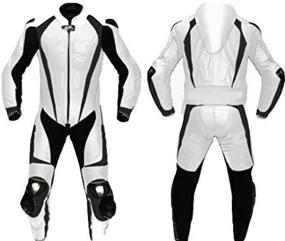 img 3 attached to Motorcycle White And Black One Piece Leather Racing Suit CE Approved Protection (Large)