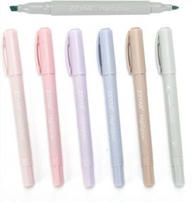 img 4 attached to ZEYAR 2-In-1 Highlighters With Dual Tips, Creamy Shades, Chisel And Bullet Point For Easy Highlighting, Fast-Drying And No Bleed, Ergonomic And Aesthetically Pleasing Design (Delight)