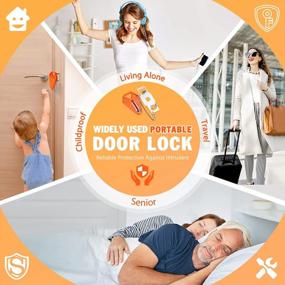 img 1 attached to Portable Door Lock Home Security- 2 Pack Upgraded Strong Hotel Door Locker For Travelers, Safety Apartment Door Latch For Bedroom, Front Door, Extra Protection Room Locks