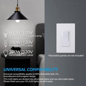 img 3 attached to 4 Pack TORCHSTAR Dimmer Light Switch - Compatible With LED, CFL, Incandescent & Halogen Bulbs - Single Pole Or 3 Way Wall Switch W/ Slider