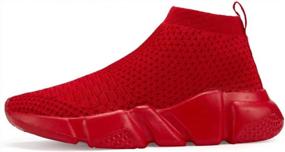 img 3 attached to Kids Slip-On Sneakers: Breathable High Top Athletic Lightweight Walking Running Shoes For Boys & Girls