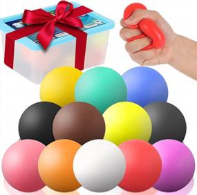 img 4 attached to Sensory Stress Ball Set 12 Pack, Sensory Toy For Kids, Nee Doh Stress Balls, Squishy, Squeezy, Stretchy Balls, Anxiety Relief Toys For Autism & ADD/ADHD, Ideal Christmas Stocking Stuffers 2022